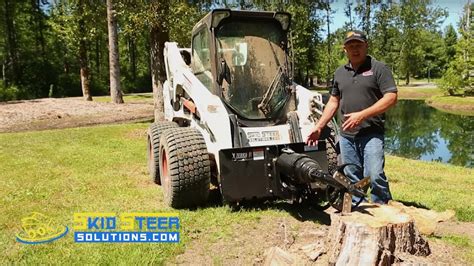 stump auger for skid steer|skid steer stump removal attachment.